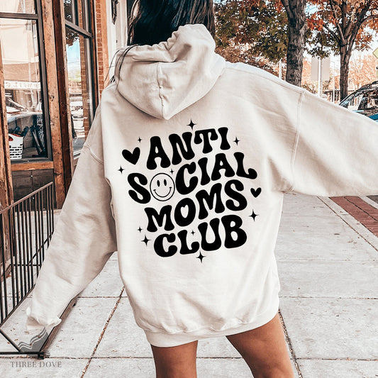 Anti social moms club Retro Wavy SVG