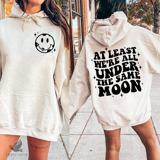 At least we're all under the same moon Retro Wavy SVG