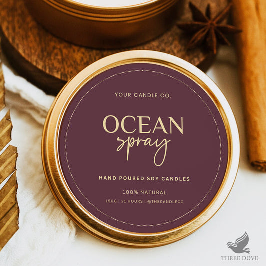 Royal Color Candle Label Canva Template