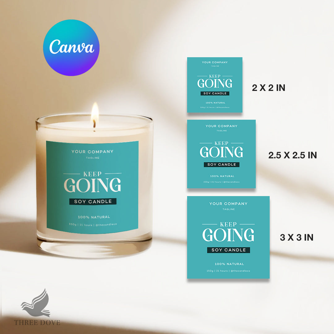 attractive candle label canva template