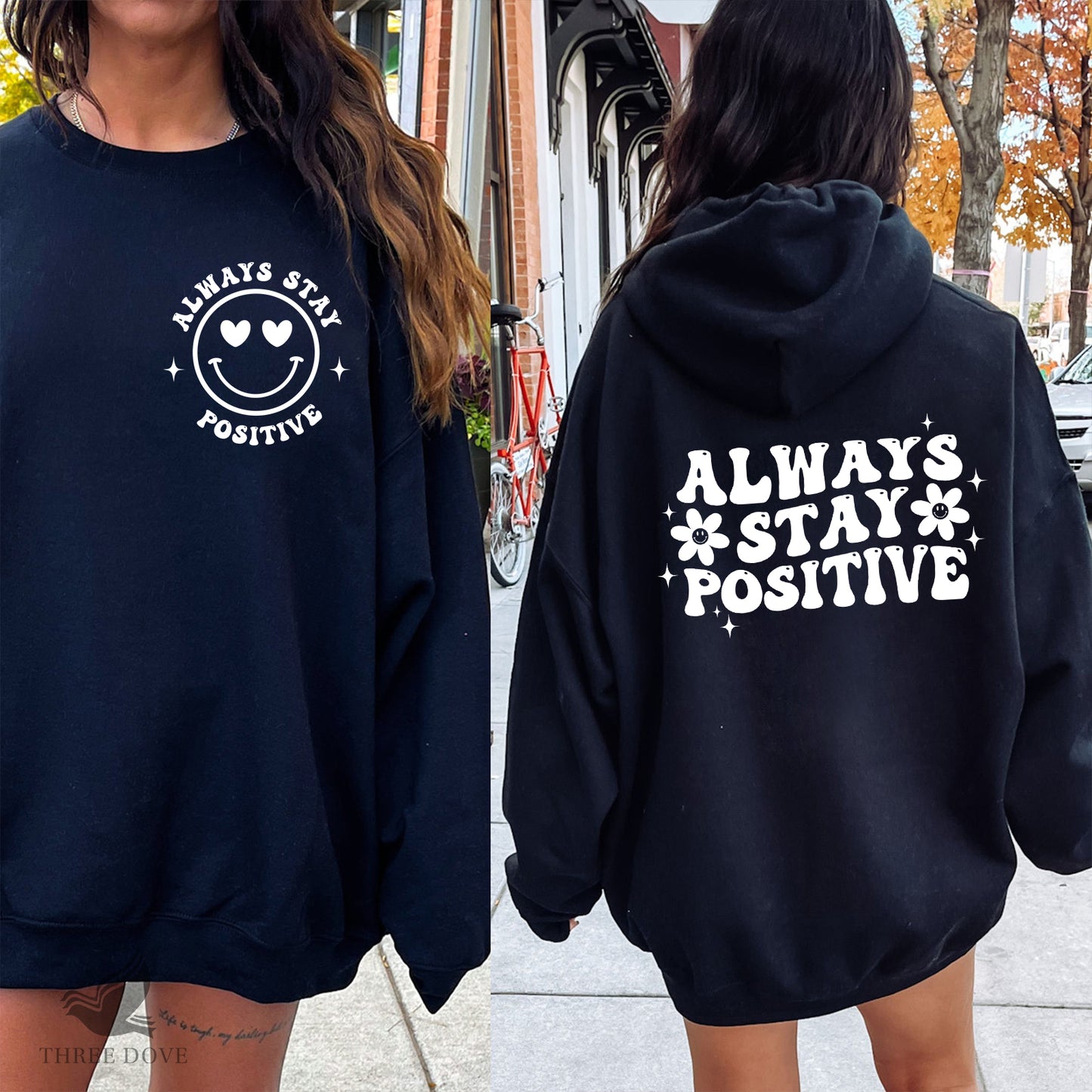 always stay positive retro wavy svg