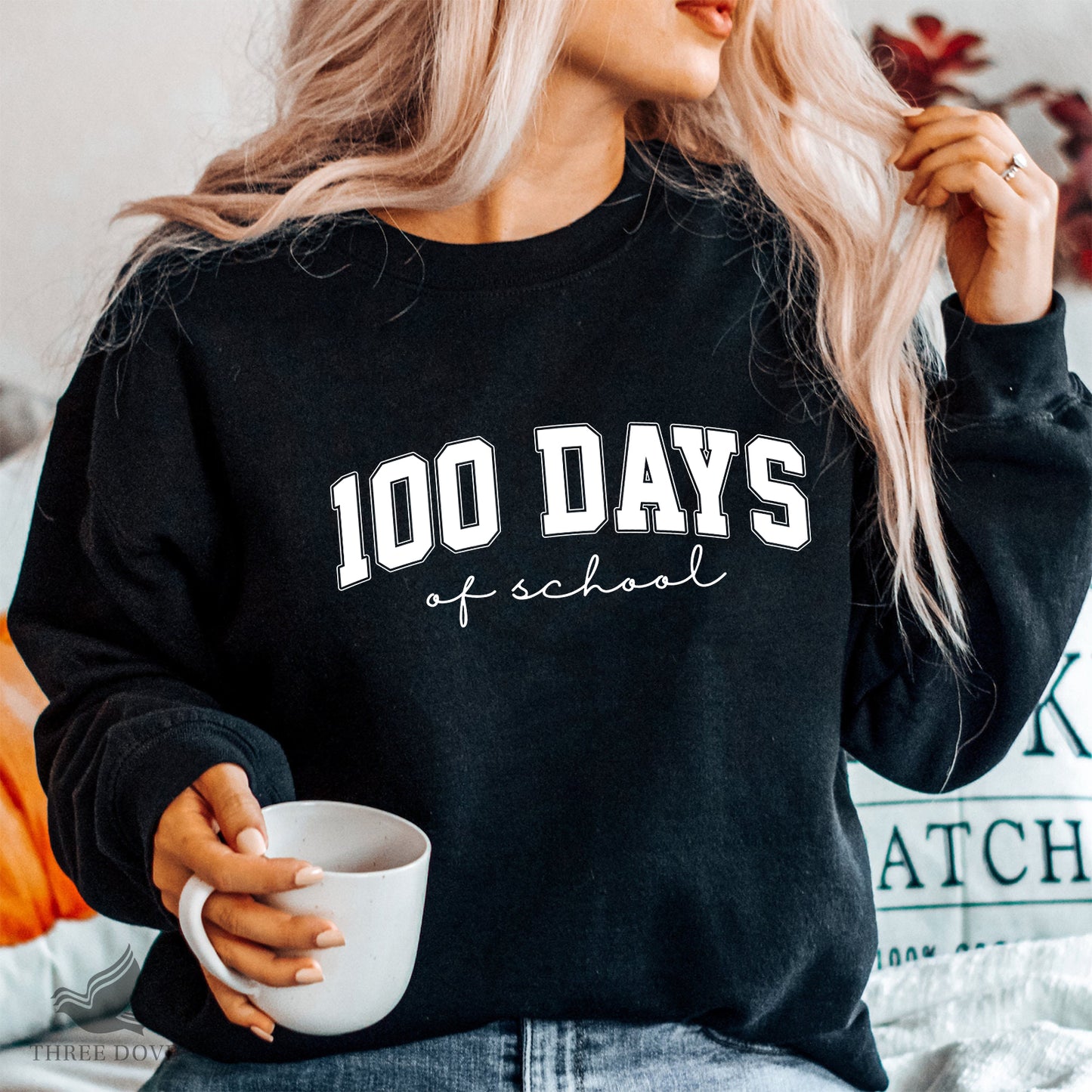 retro 100 days of school varsity svg