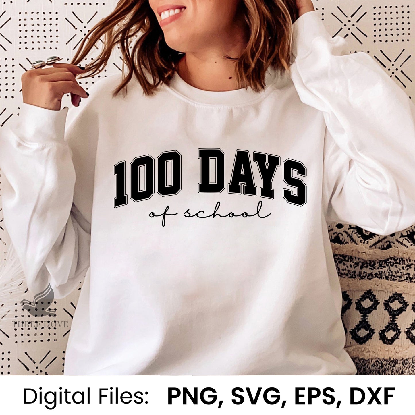 retro 100 days of school varsity svg