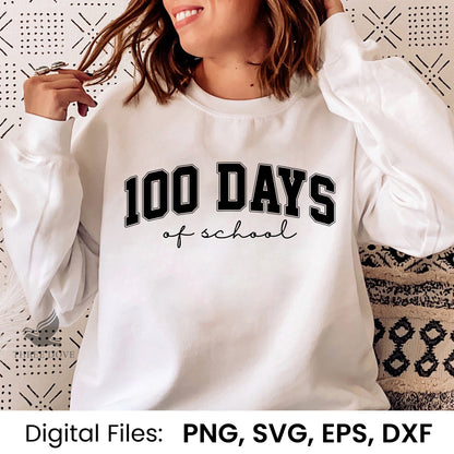 Retro 100 days of school Varsity SVG