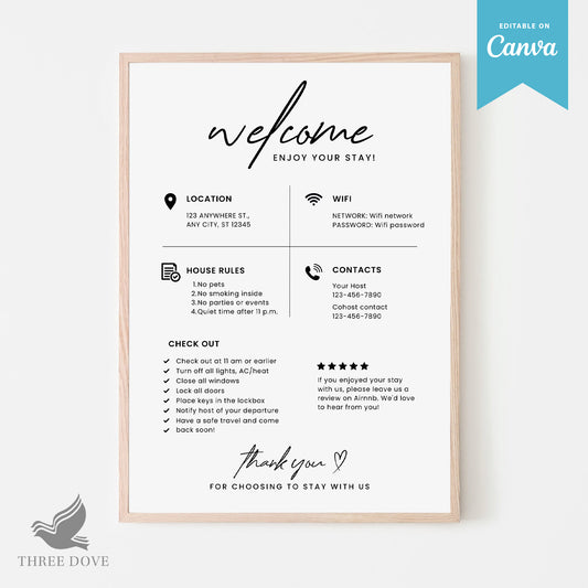 DIY Airbnb Welcome Sign Template