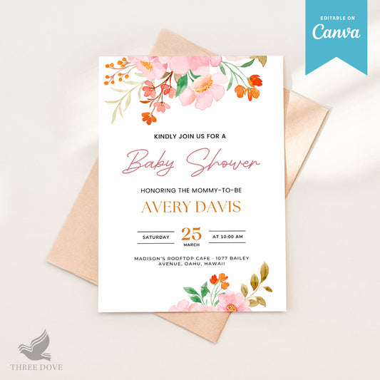 Editable Baby Shower Invitation Template