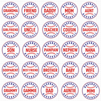 Baseball Family Color SVG Bundle