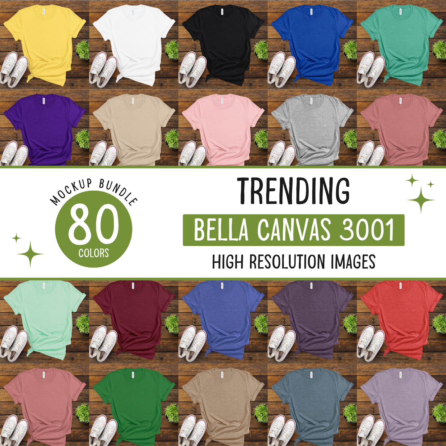 bella canvas 3001 mockup bundle - d6