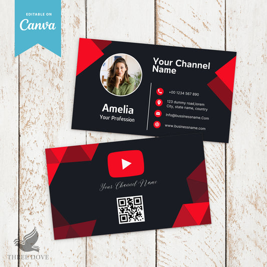 YouTube Photo Business Card Template