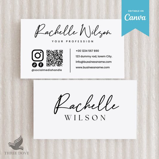 DIY White Business Card Template