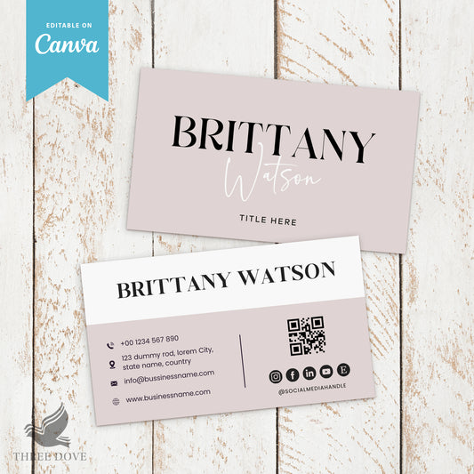 Royal Business Card Template with QR Code