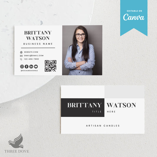 Editable Photo Business Card Template