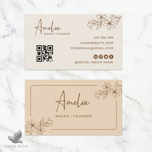 Beautiful Floral Business Card Template