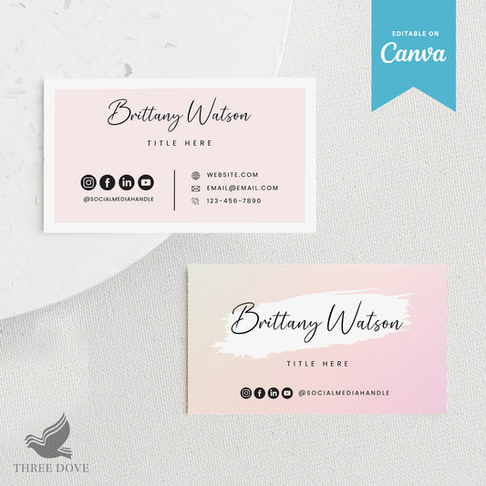 Elegant Pink Business Card Template