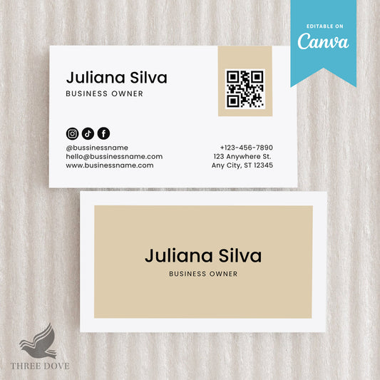 DIY Business Card Template QR Code