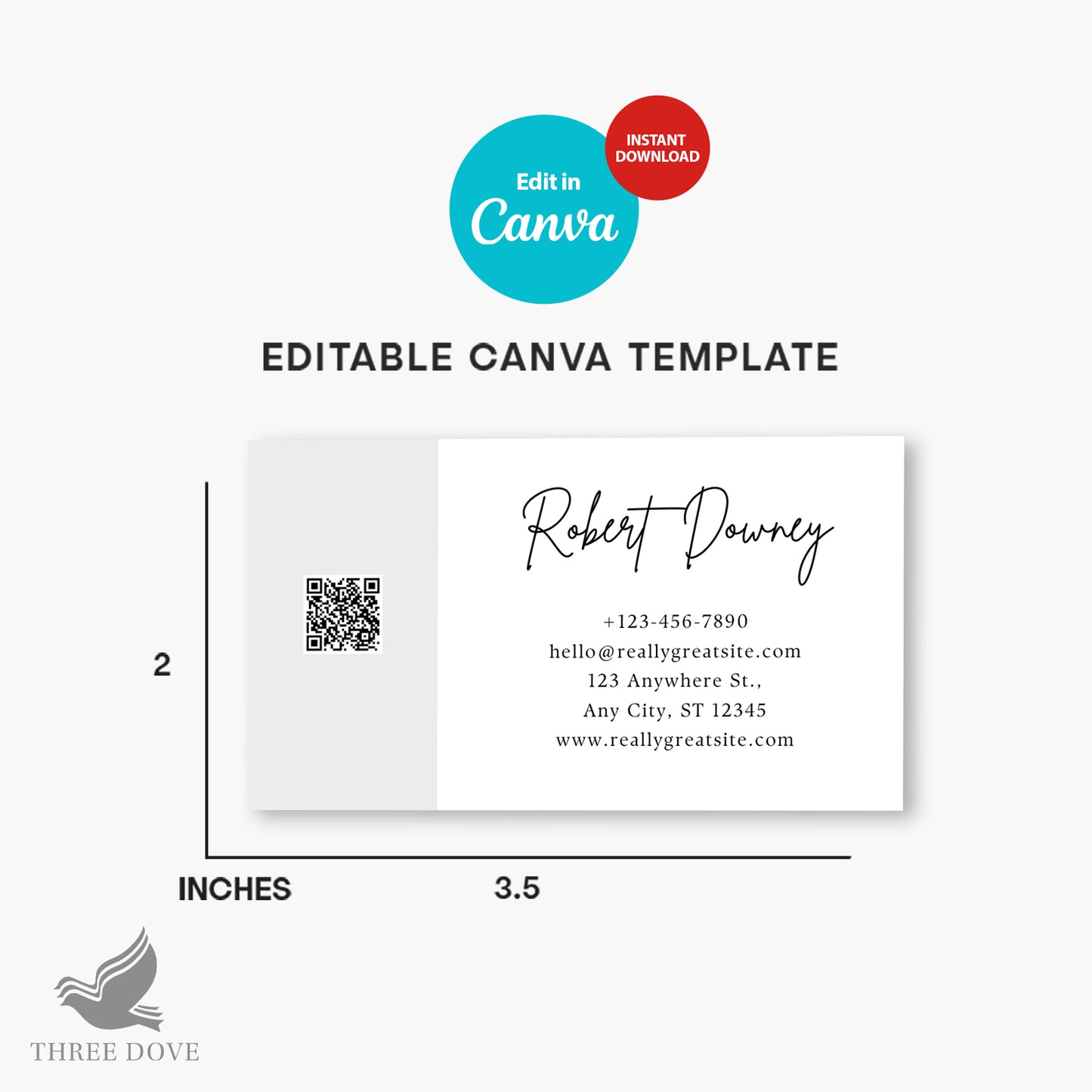 diy light color business card template qr code