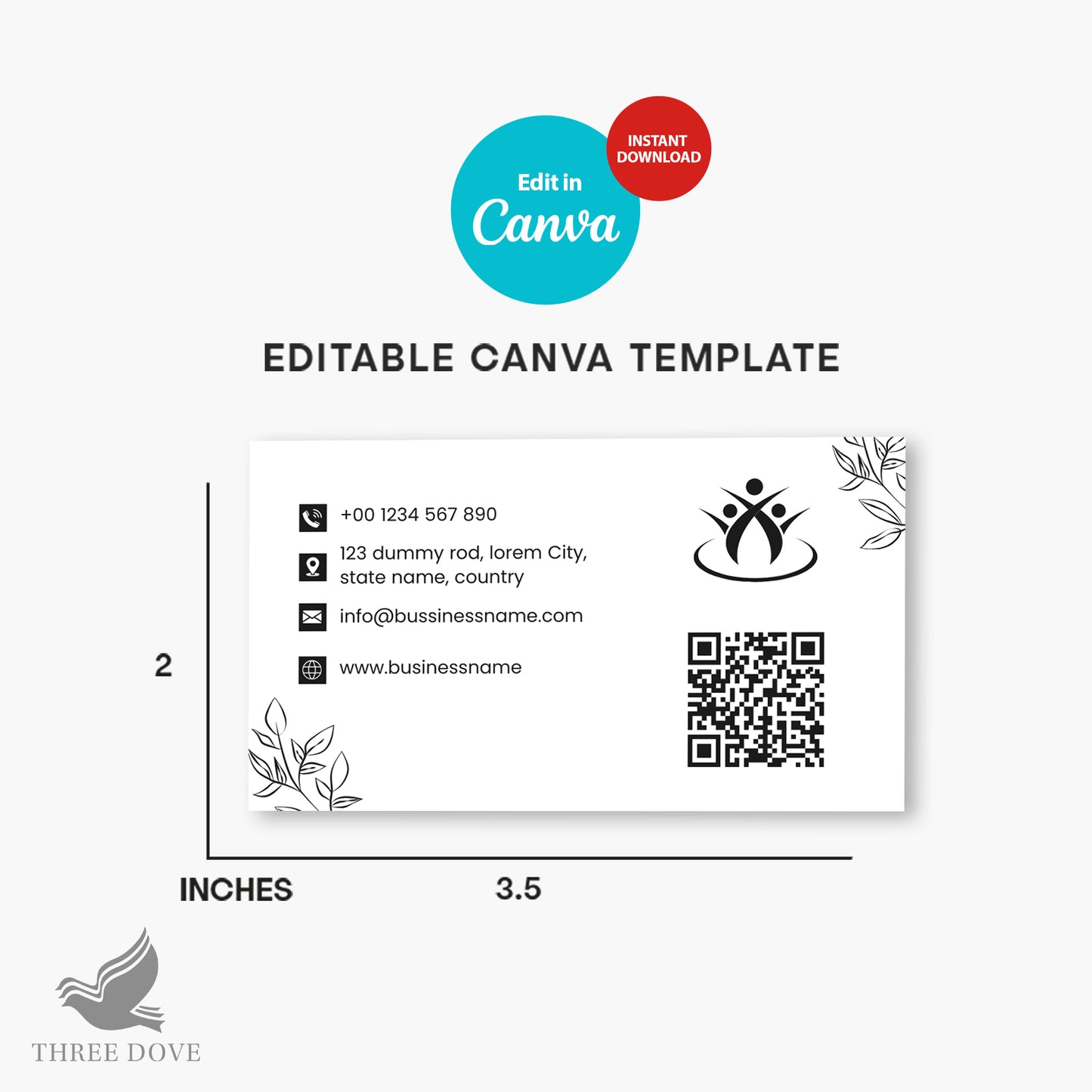 editable business card template