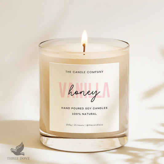 Professional Pink Candle Label Template