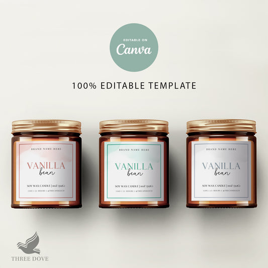 Light Colors Candle Label Template