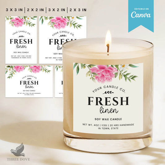 DIY Floral Candle Label Template