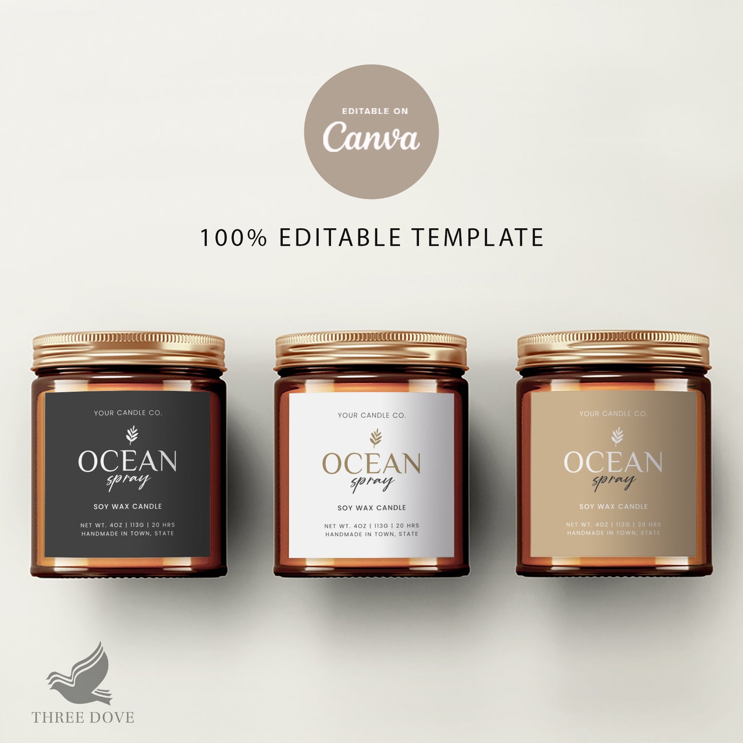 attractive royal colors candle label template