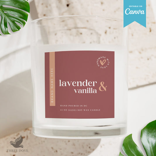 Editable Dark Candle Label Template Canva