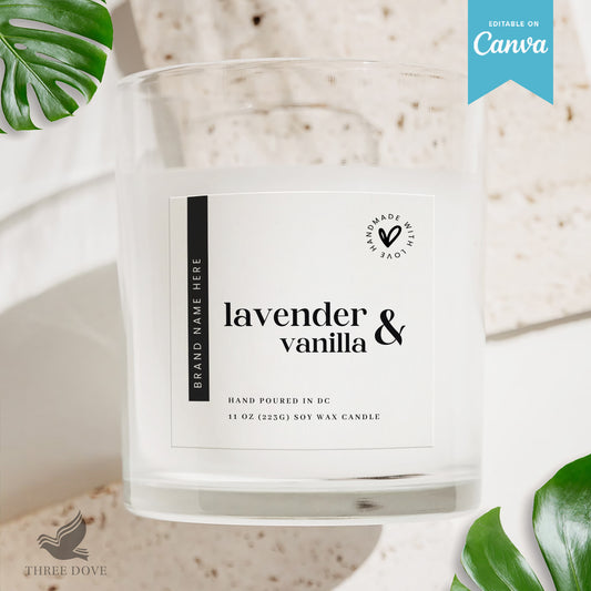 Minimal Style Candle Label Template Canva