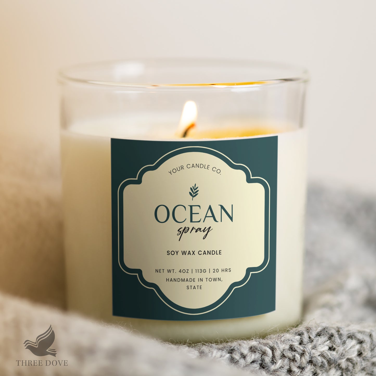 attractive modern candle label template