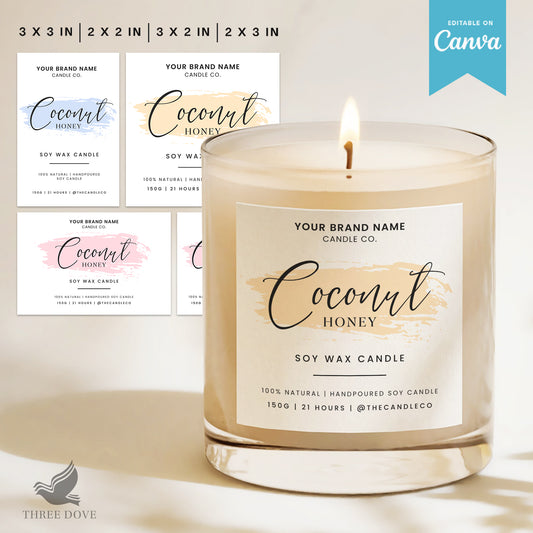 Royal Square Candle Label Template