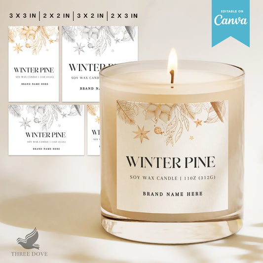 Winter Candle Label Template