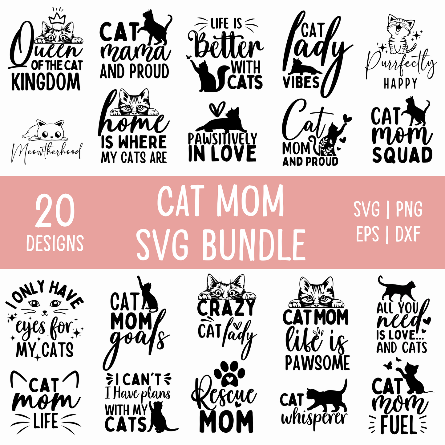 cat mom svg bundle