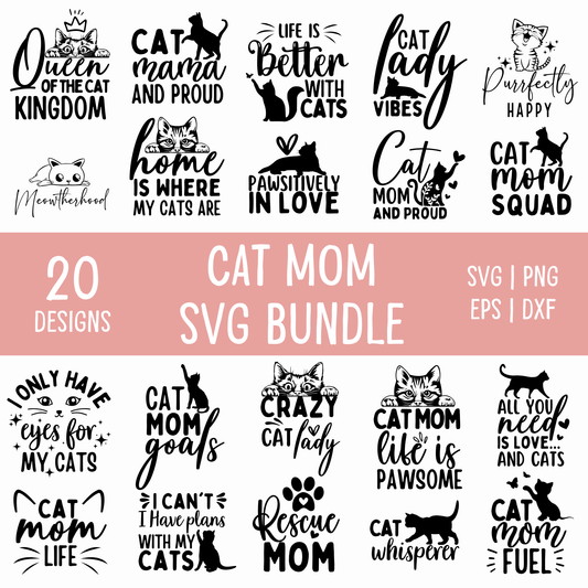 Cat Mom SVG Bundle