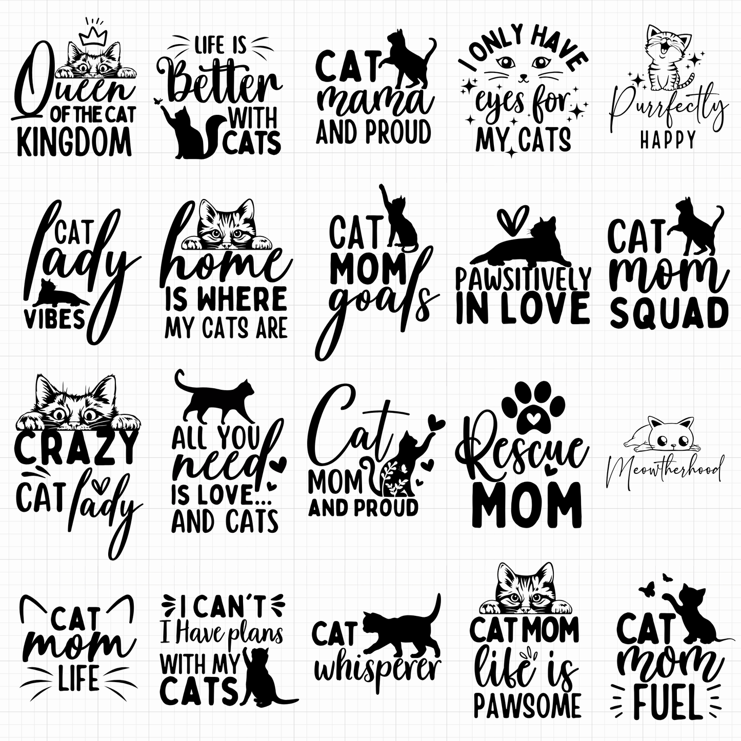 cat mom svg bundle