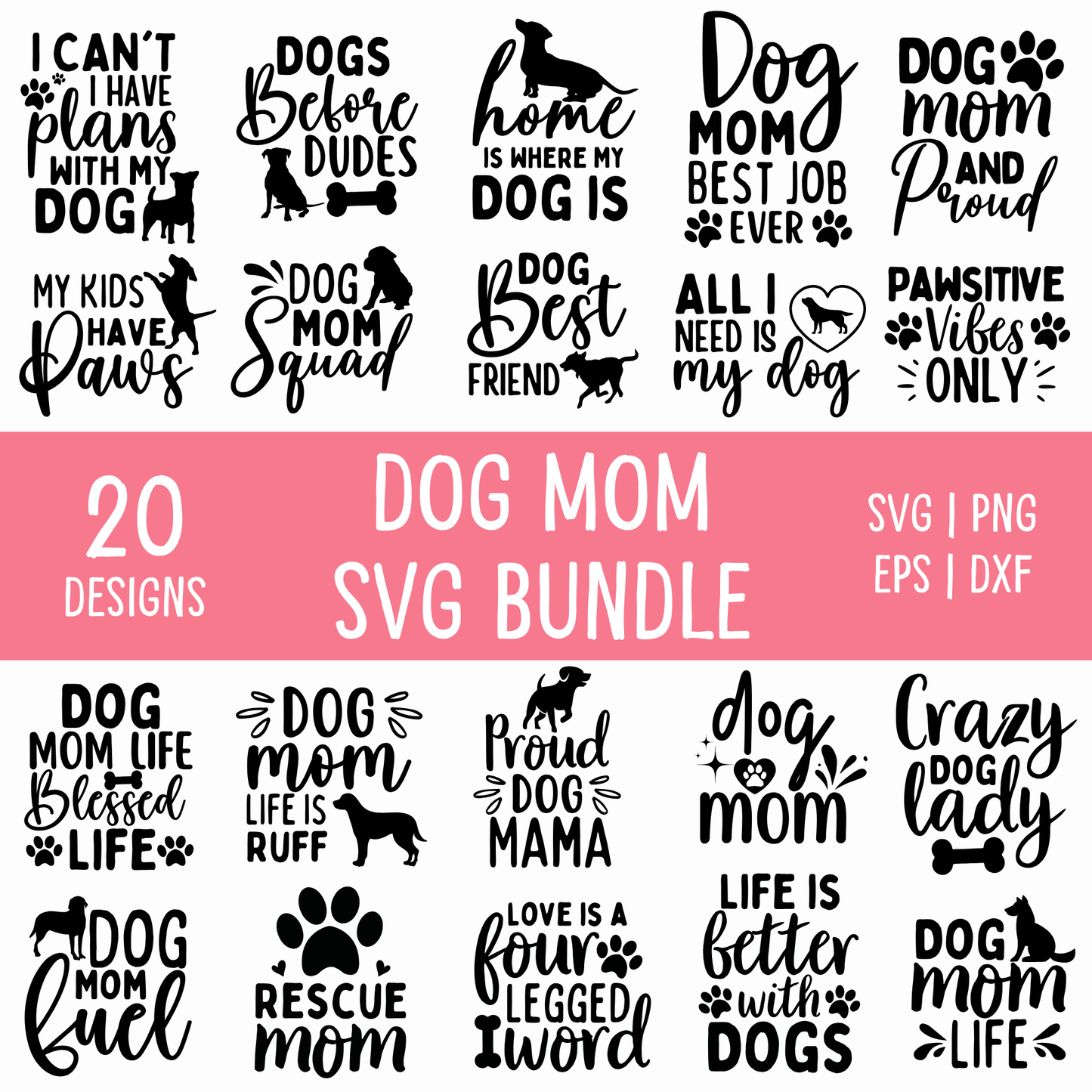 dog mom svg bundle