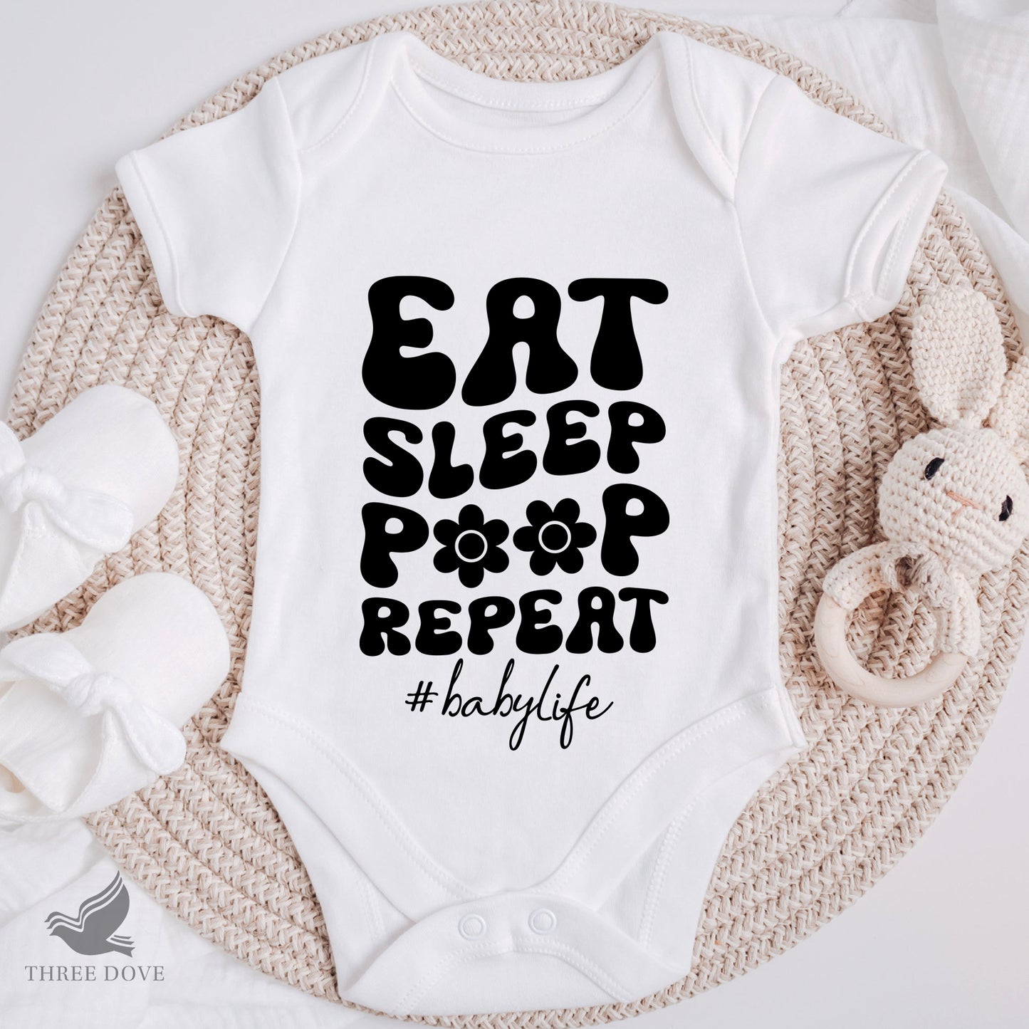 eat sleep poop repeat retro wavy svg