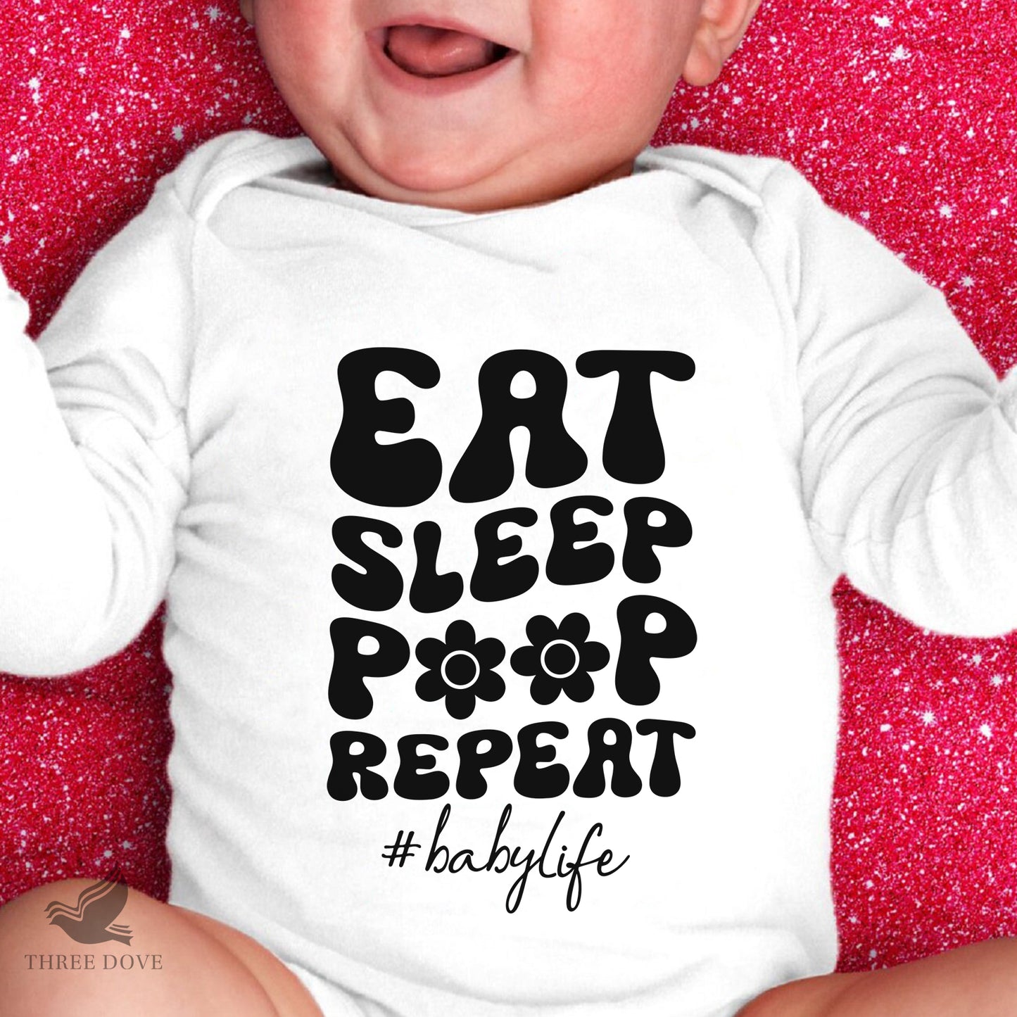 eat sleep poop repeat retro wavy svg