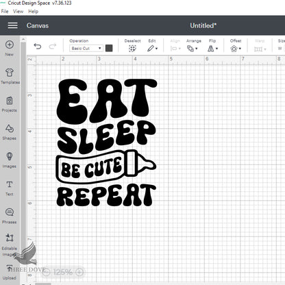 Eat sleep be cute repeat Retro Wavy SVG