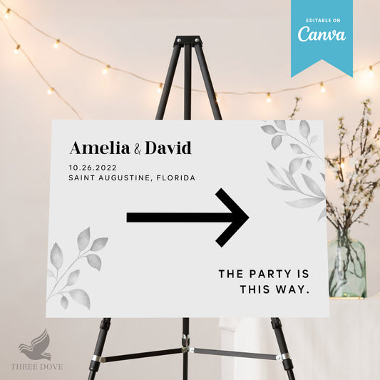 Editable Wedding Direction & Menu Template