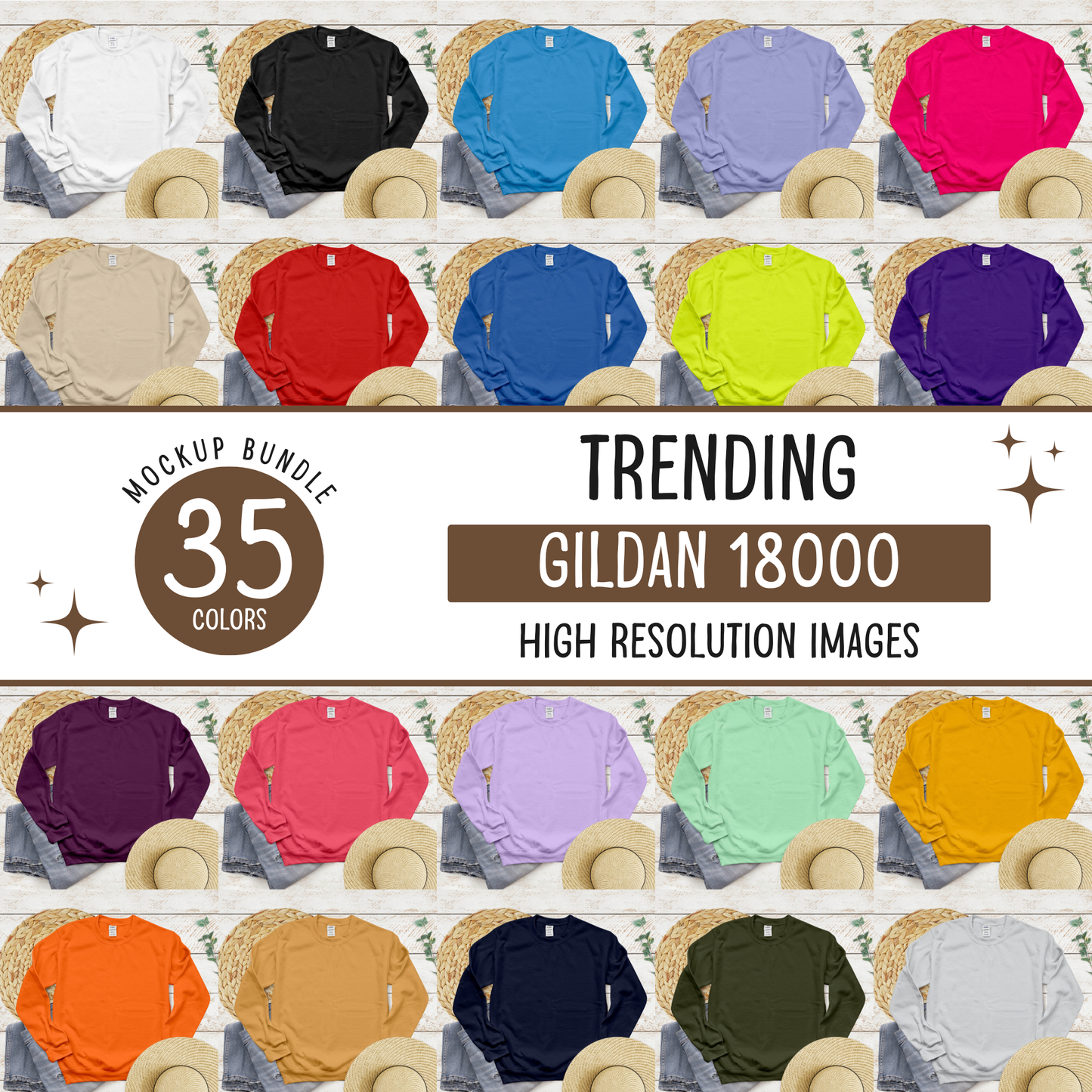 gildan 18000 sweatshirt mockup bundle - d6