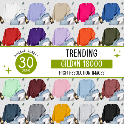 Gildan 18000 Sweatshirt Mockup Bundle - D20