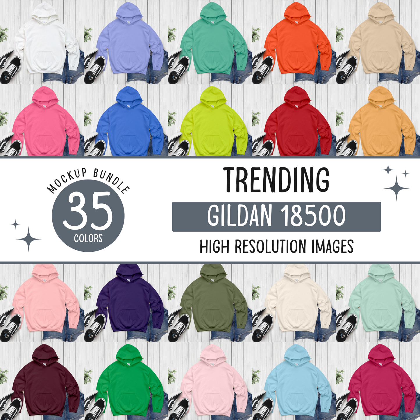 gildan 18500 hoodie mockup bundle - d2