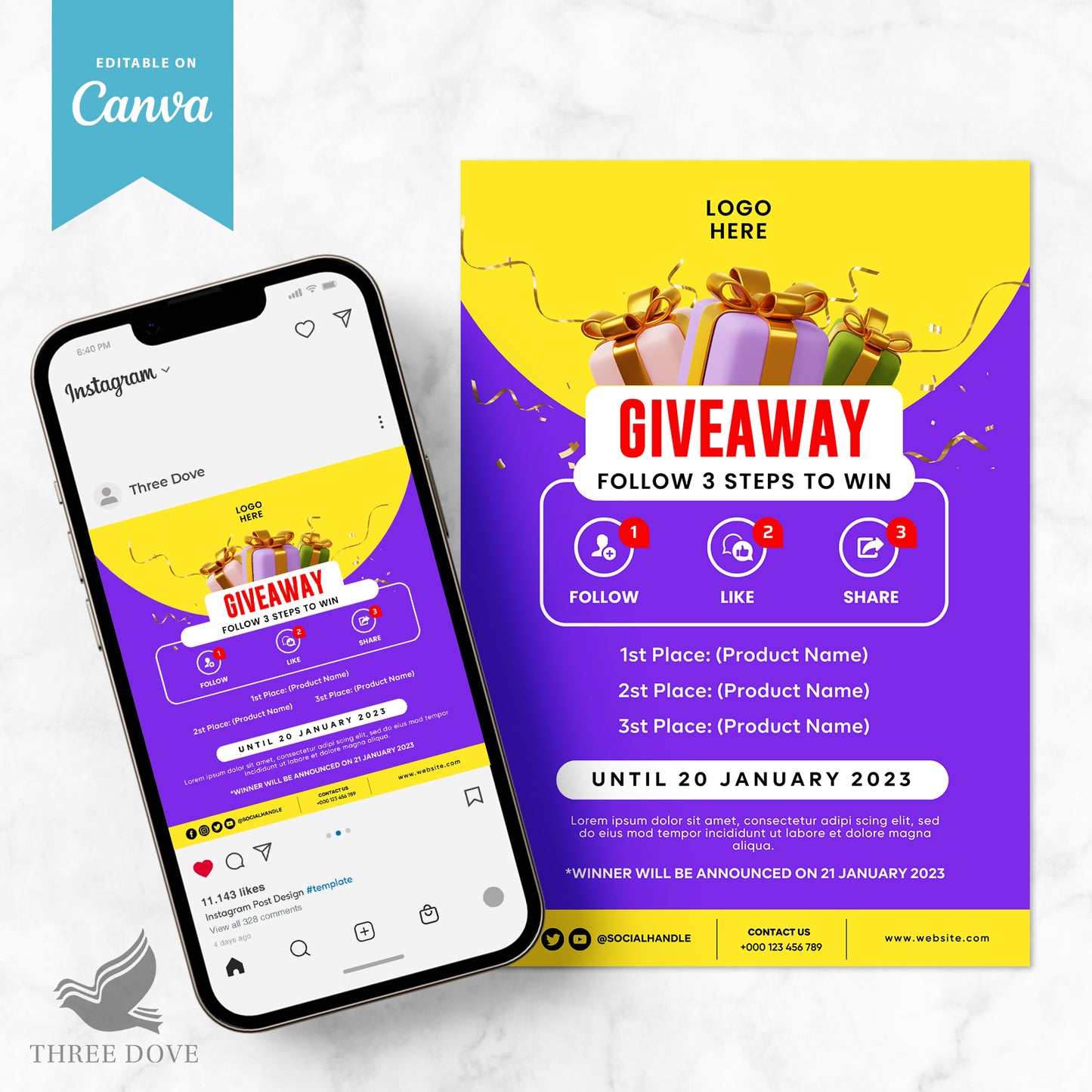 editable attractive giveaway template