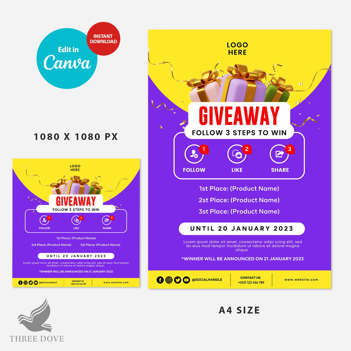 editable attractive giveaway template