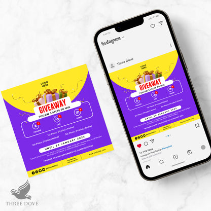 Editable Attractive Giveaway Template