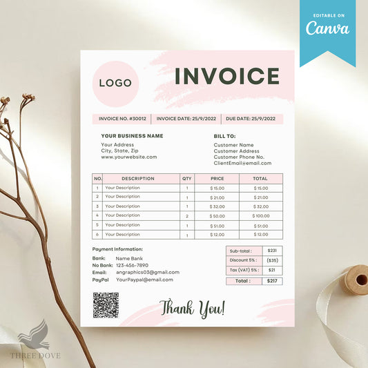 DIY Pink Invoice Template