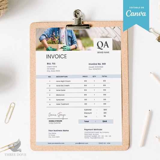 Editable Photo Invoice Template