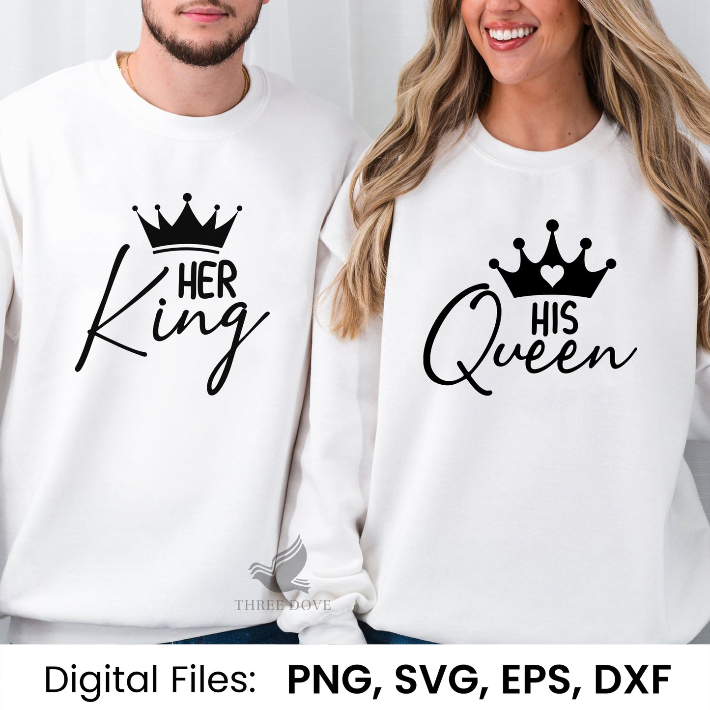 king queen matching svg