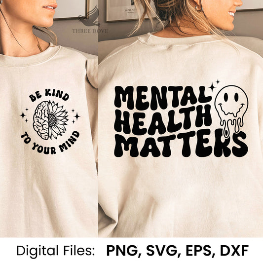 Mental Health Matters Retro Wavy SVG