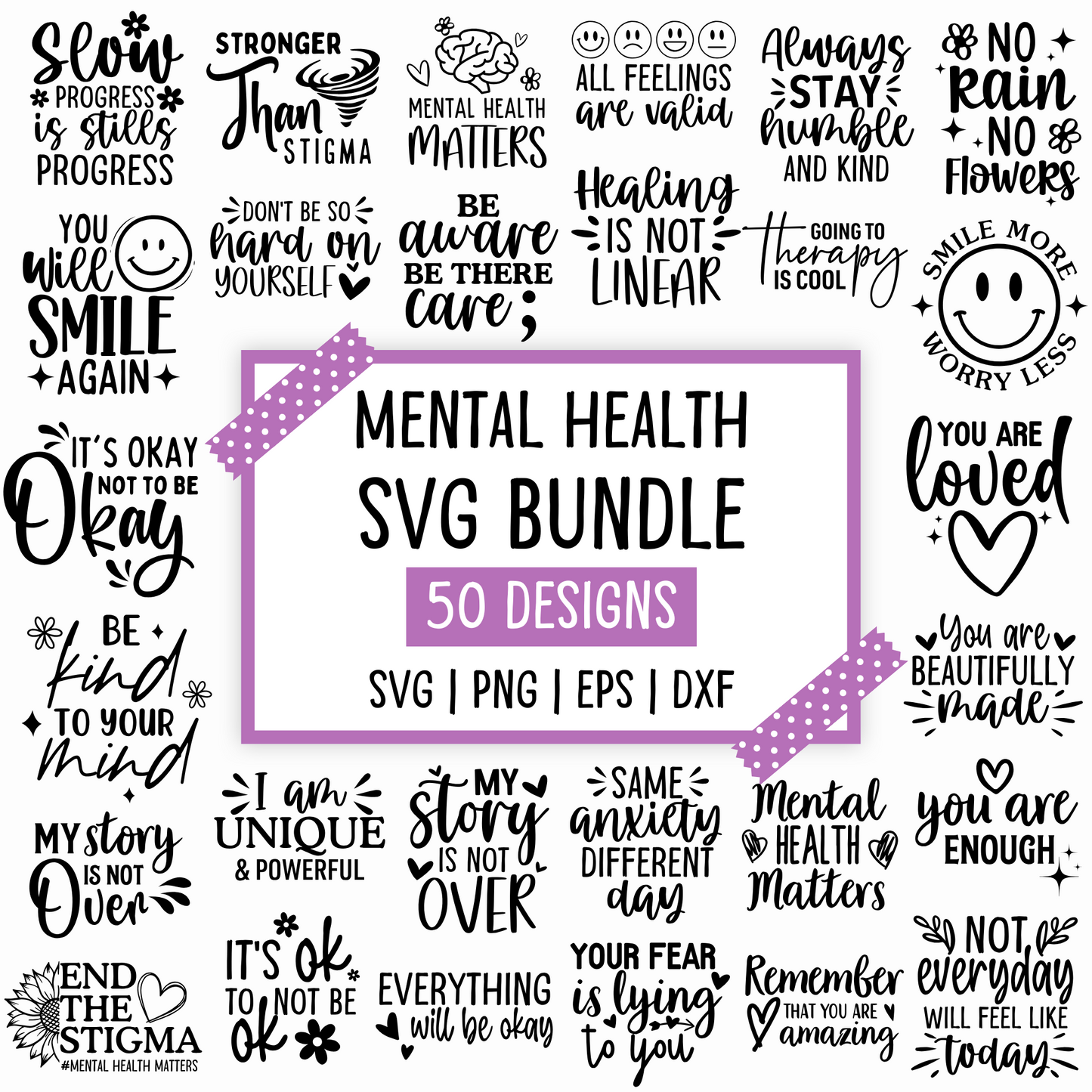 mental health svg bundle