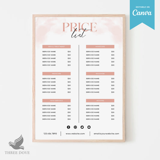 DIY Royal Color Price List Template